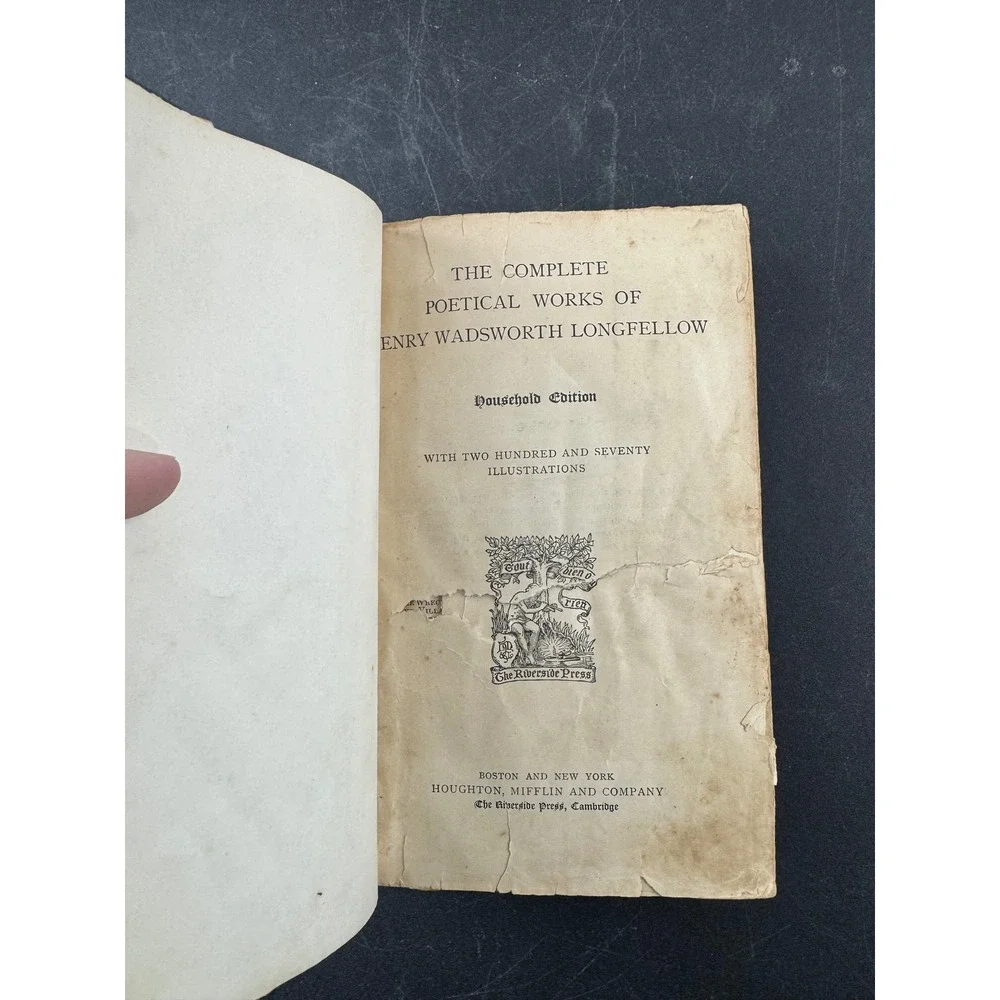 1903 Longfellow Complete Poetical Works Household Edition Illustrated‎ Houghton